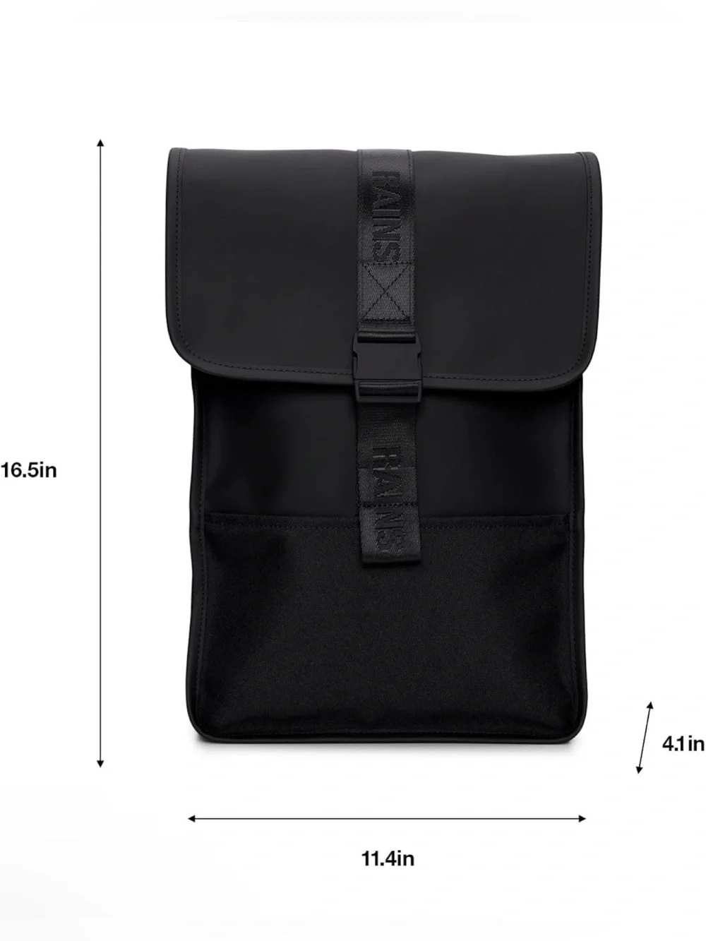 RAINS Trail Backpack Mini Black Waterproof Unisex Laptop Bag